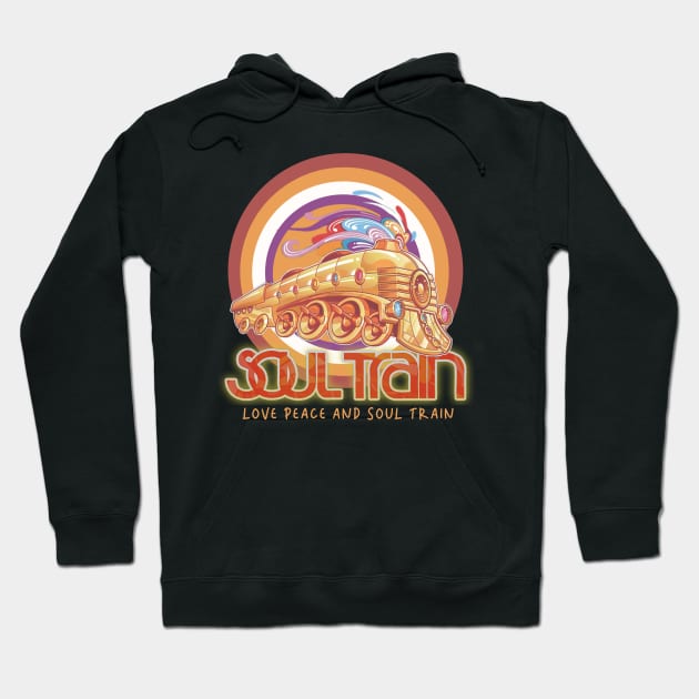 Love Peace and Soul Train Hoodie by OnimakoArt